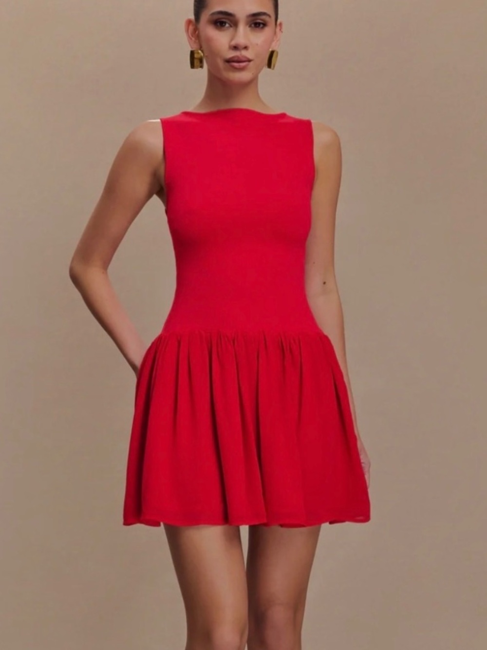 Meshki Ashleigh Dress Red Sleeveless Mini